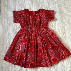 Tea Collection Red Silver Sparkle Paisley Christmas Dress 4